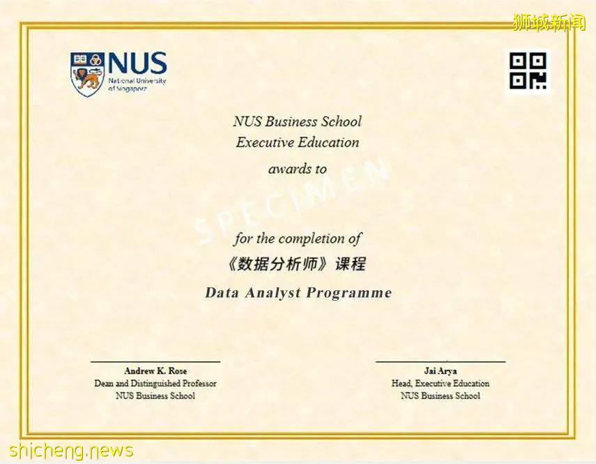 新加坡國立大學商學院【數據分析師】在線課程接受報名