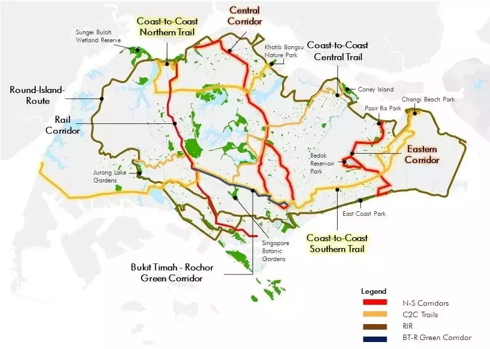 新加坡神奇路线图，轻松穿梭各个公园，再也不怕迷路啦