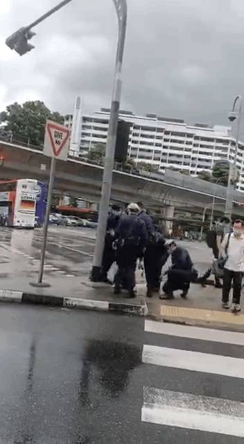 “警察打人了！？” 实拍一女子在新加坡被5个警察包围