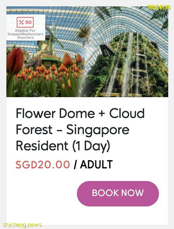 滨海湾花园季票只要S$20！无限次进入Flower Dome、Cloud Forest！限时售卖至9月12日