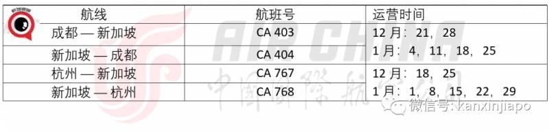 新加坡——西安直航，12月25日恢复