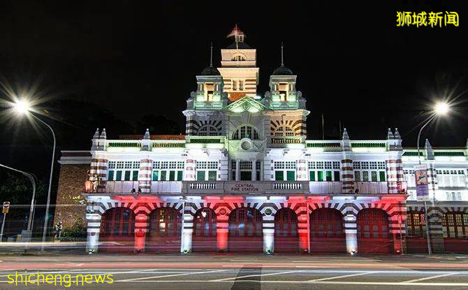 迎接新加坡国庆日，本地七栋历史建筑将投射国旗灯影，激励国人团结一心