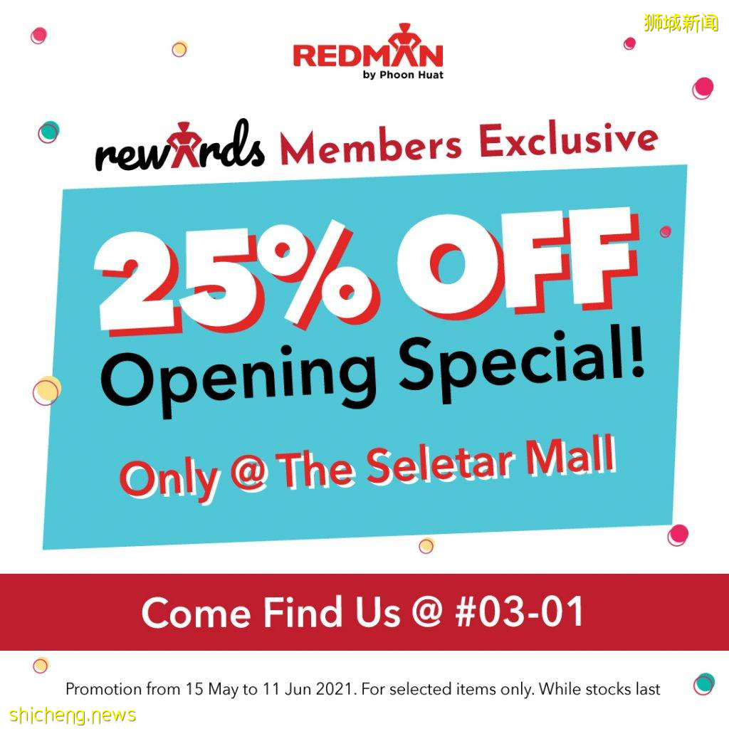 RedMan新店开张@Seletar Mall 开业大促全场75折～买食材在家做美味料理啦