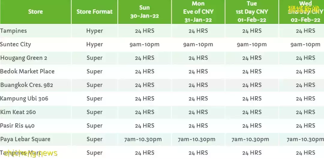 收藏！新加坡全岛超市、巴士、地铁春节营运时间