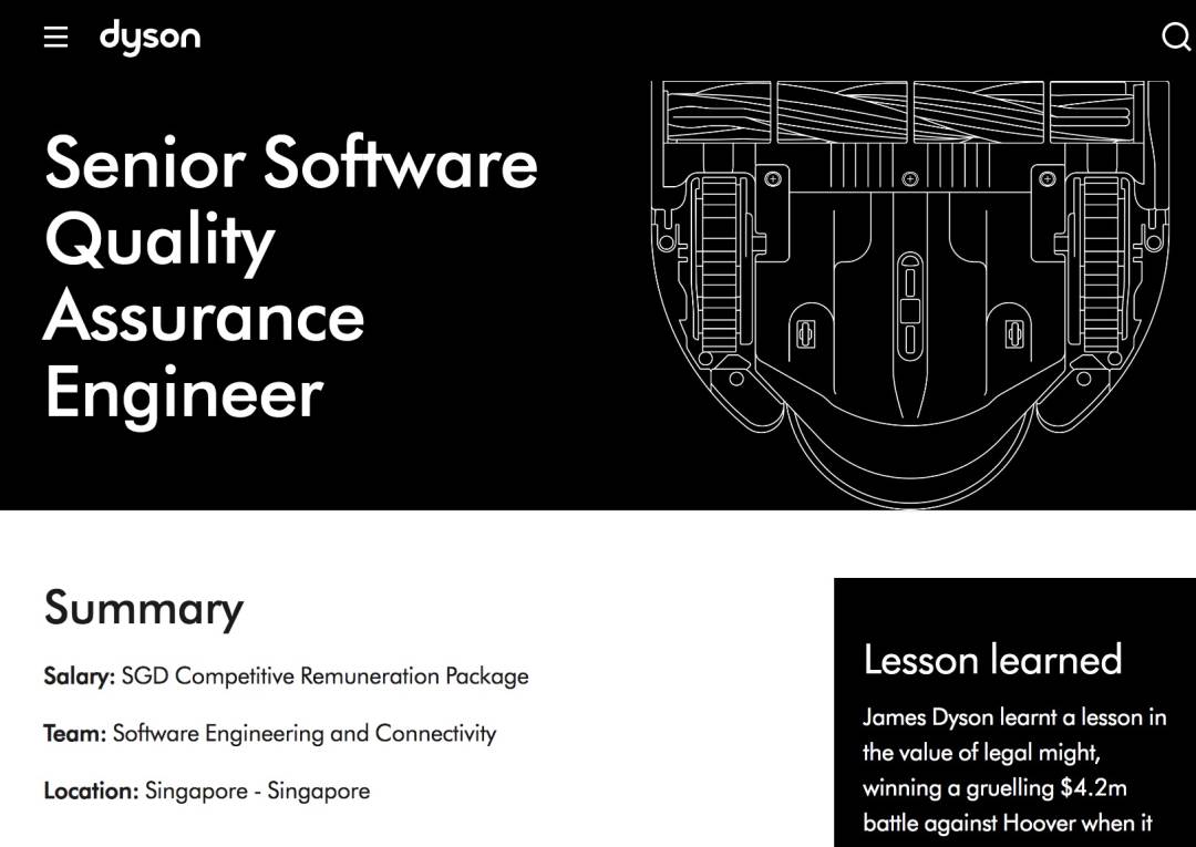 戴森即将迁入新加坡总部！超高年薪曝光，要在本地多招这些人