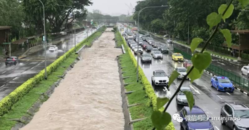 新加坡的雨又憋了一波大招，这些地方都变出壮观水景