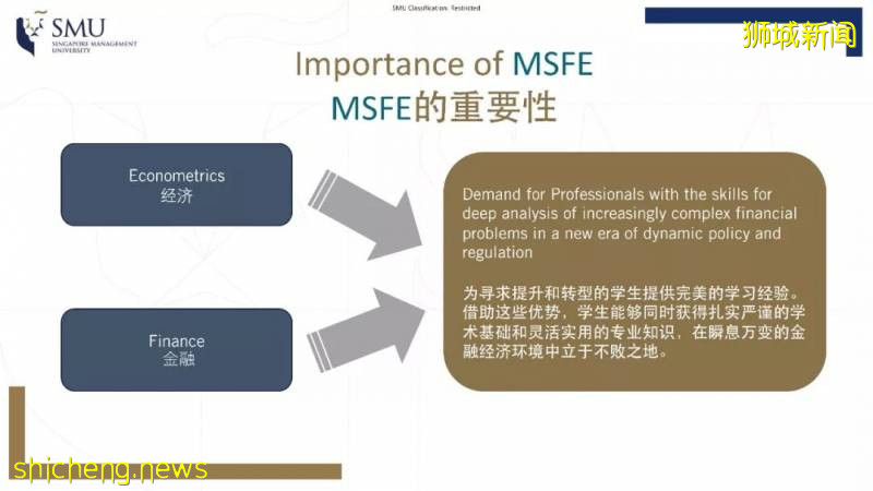 新加坡管理大学（SMU）金融经济理学硕士（MSFE）课程