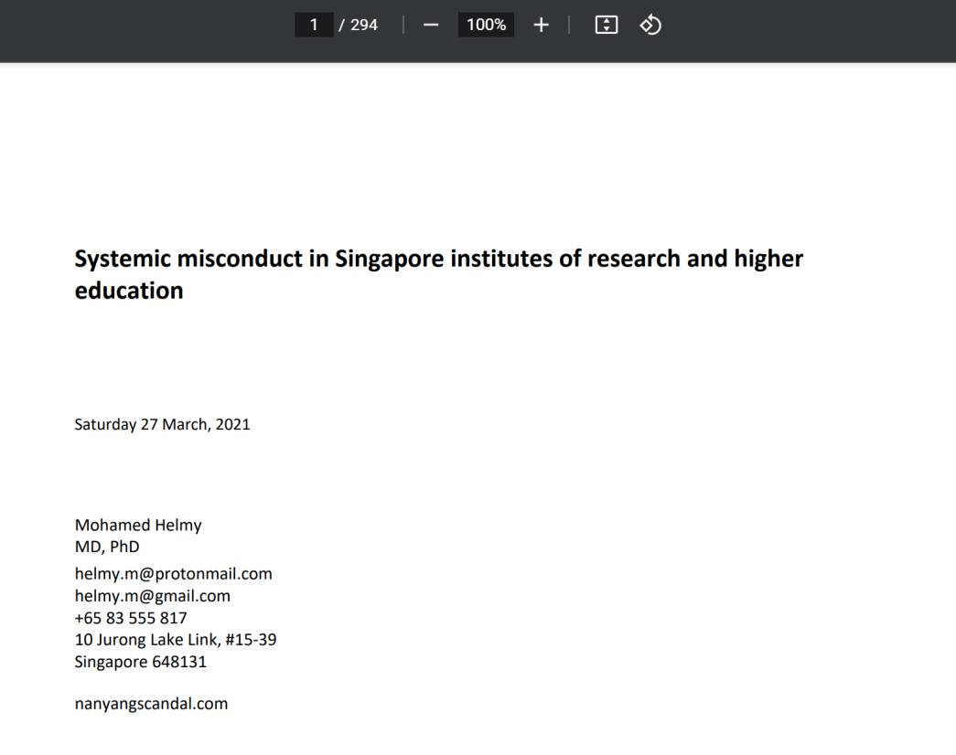 NTU，NUS 与 A*STAR 三方联合声明，否认学术不端指控