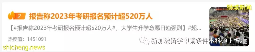 2023年考研报名预计超520万人？新加坡留学了解下