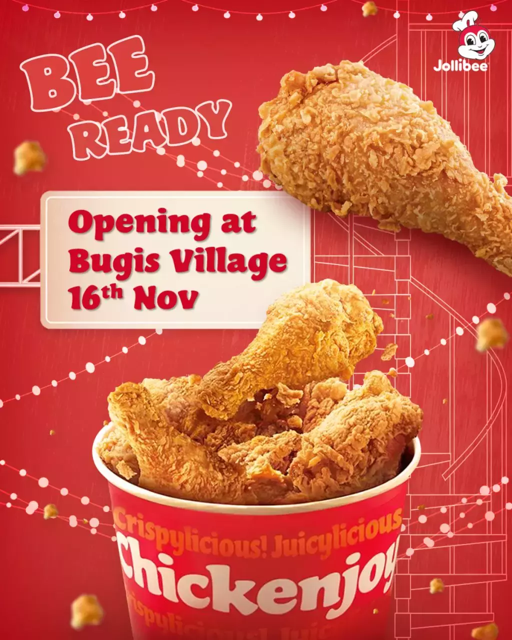 Jollibee在Bugis黄金地段开设新店，美味的炸鸡离你更近啦