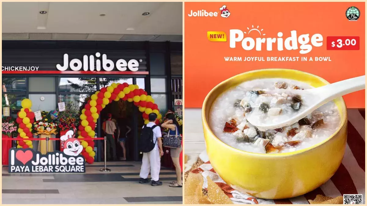 Jollibee 现在推出皮蛋瘦肉粥, 一碗$3 民众排长龙