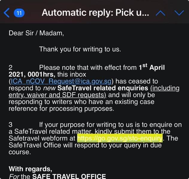关于进出新加坡大小事，4月1号起ICA的这个邮件已经停止服务了 