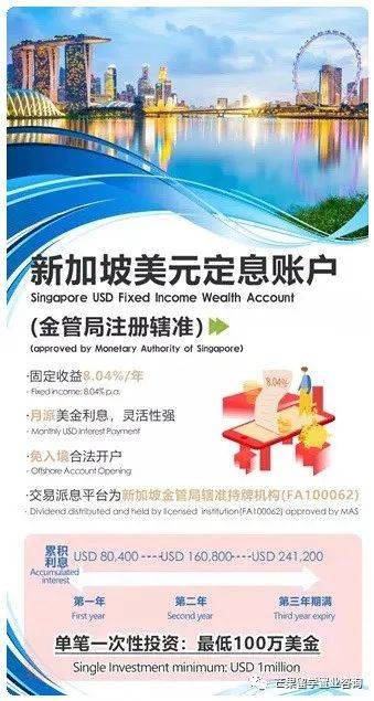 新加坡美元固收8.04%年息账户