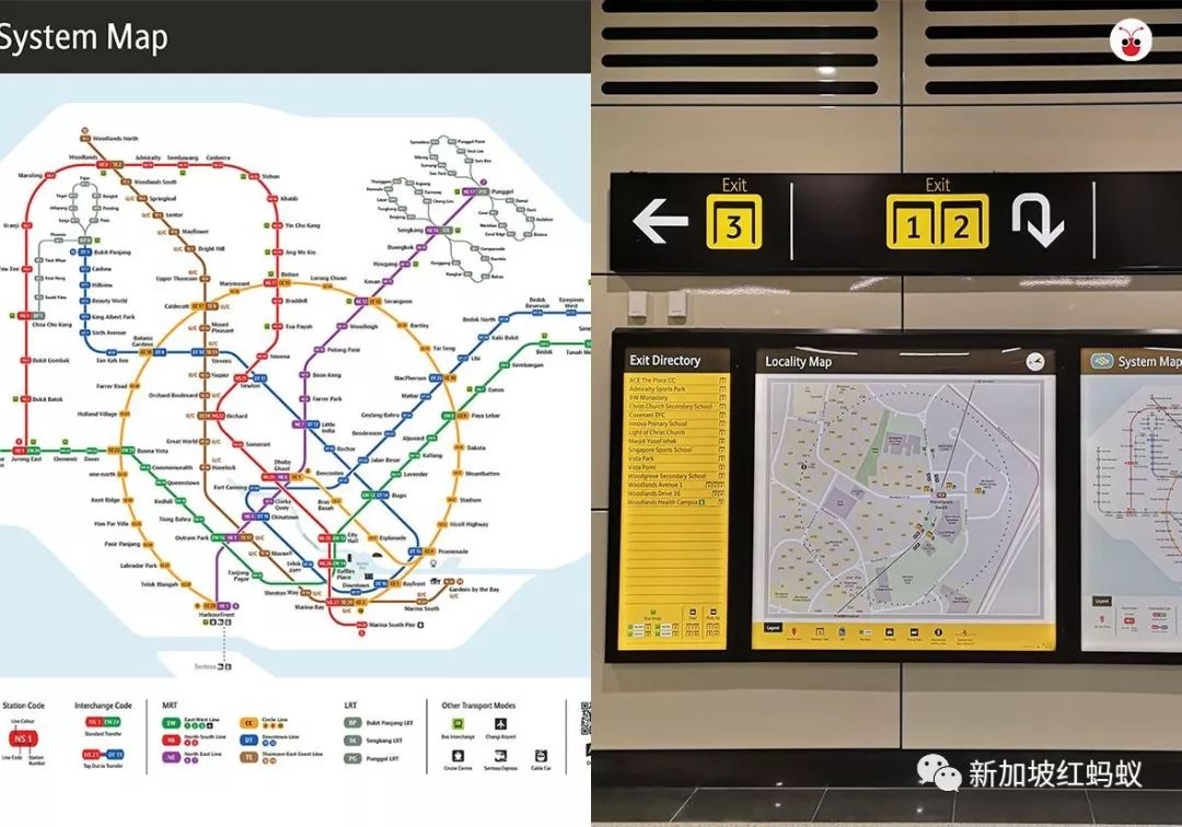 新加坡地铁路线图和站内标识系统“大整容”　真的差很大