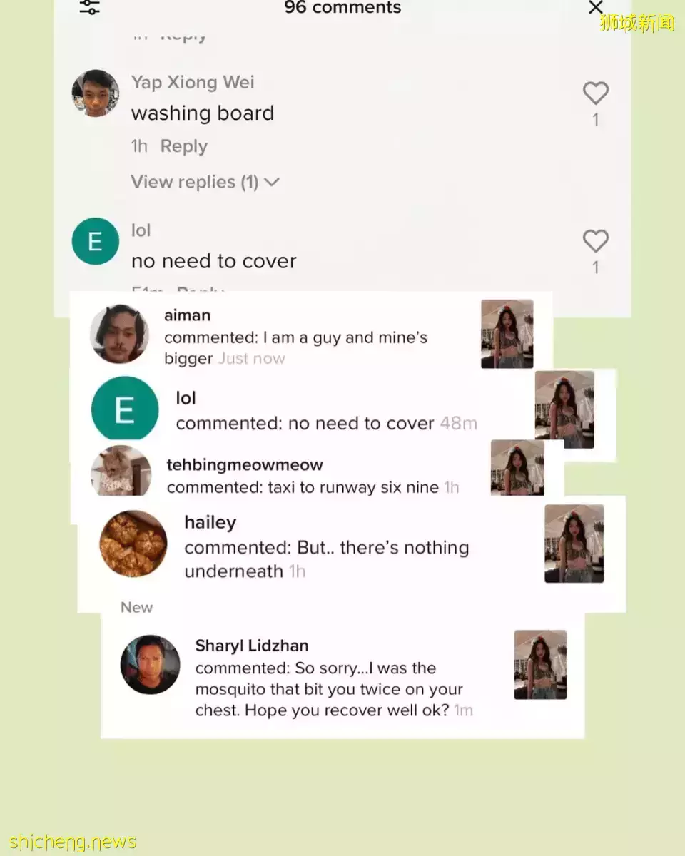 新加坡网红曝光取笑她“平胸”的人，怒怼“我爱我的小胸部”