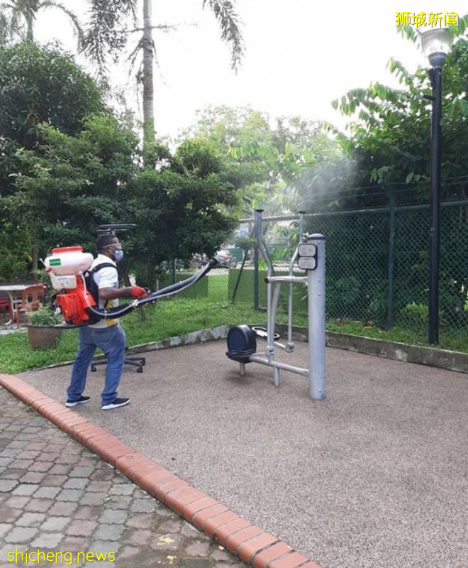 新加坡進入解封第二階段，清潔工們清潔消毒好忙碌