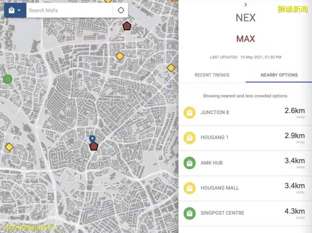 远离排队！在线地图可以让你查询新加坡商场的实时人流量。