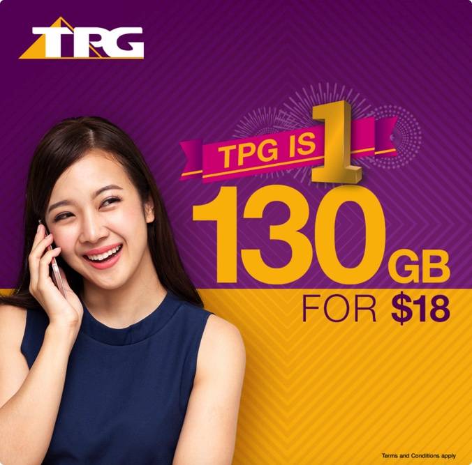 TPG推出网络100GB & 130GB 配套只需要S$10++ 