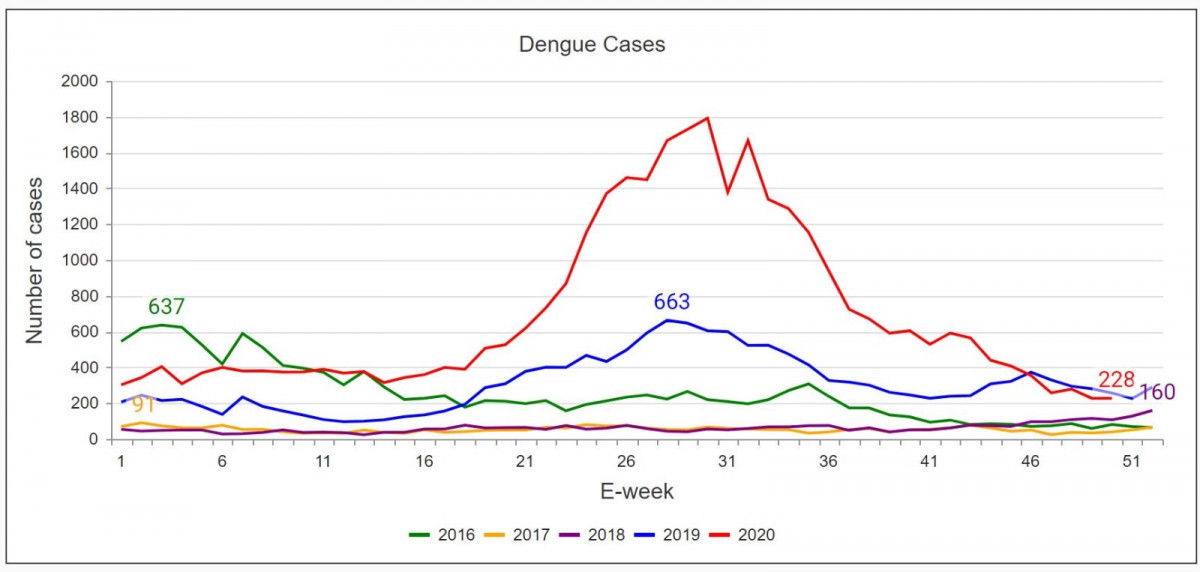 我國上周報告228例登革熱病例 今年累計超3萬例