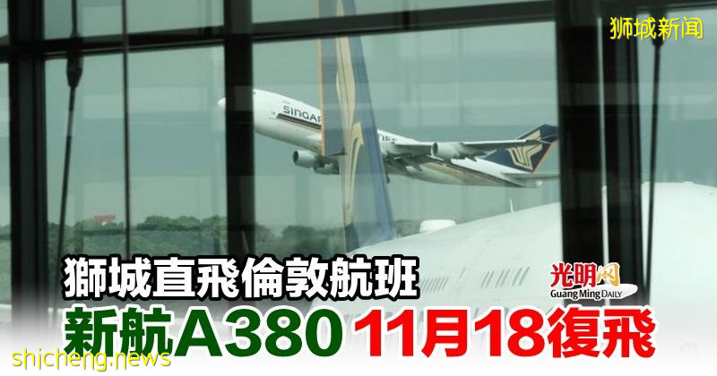 狮城直飞伦敦航班 新航A380 11月18复飞