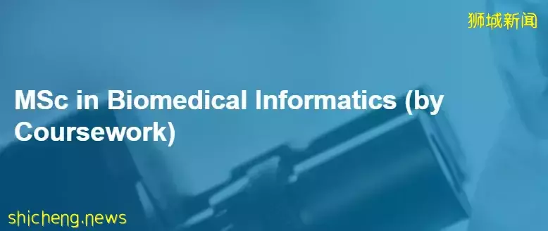 新加坡国立大学新增生物医学信息学硕士，8月入学，现已开放首次招生