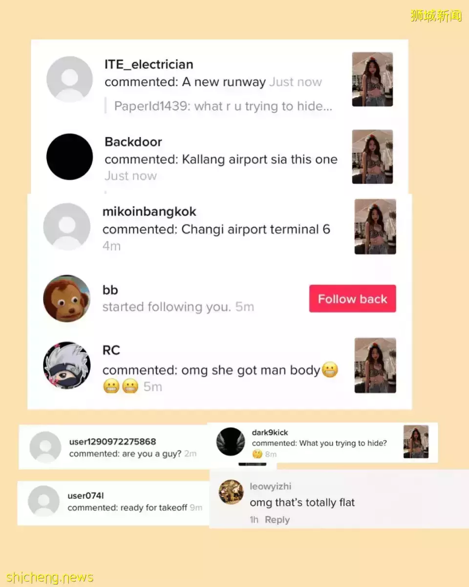 新加坡网红曝光取笑她“平胸”的人，怒怼“我爱我的小胸部”