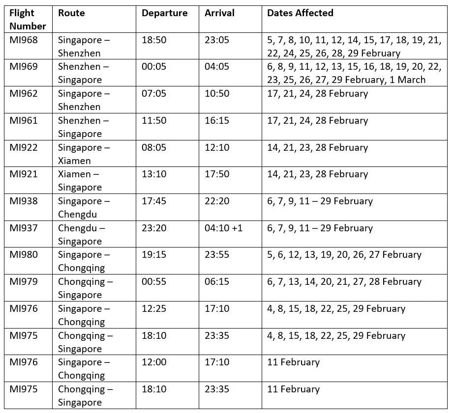 新加坡飞中国11个城市航班取消！外交部安排包机