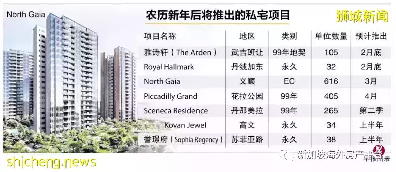 新加坡楼市 近期有多个新项目 共推出1500个单位