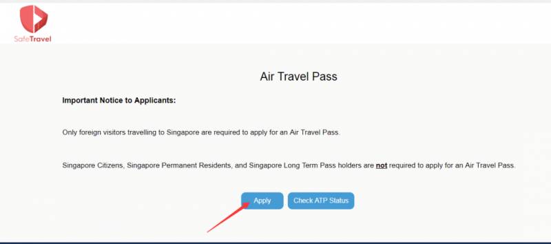 新加坡Air Travel Pass  申请流程