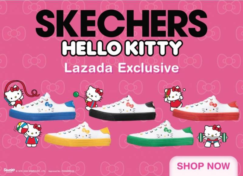 前方高萌預警！Skechers x Hello Kitty超可愛聯名款來啦！！LAZADA已經開售，線下門店10月5日發售