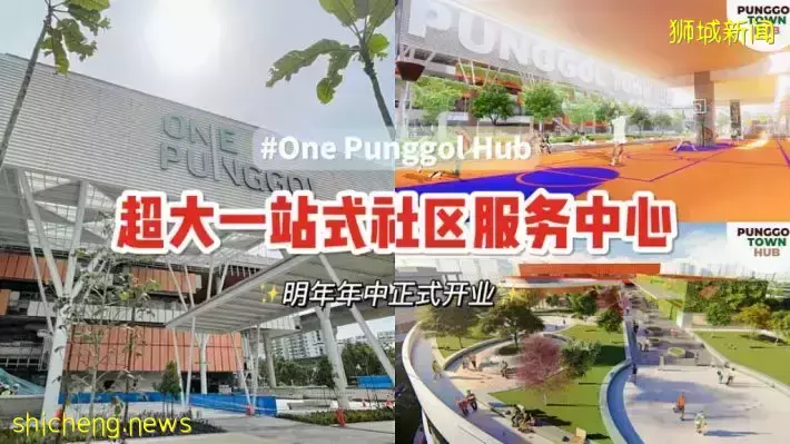 全新Punggol Town Hub即将建成，预计明年年中开业！设有超大美食中心&图书馆