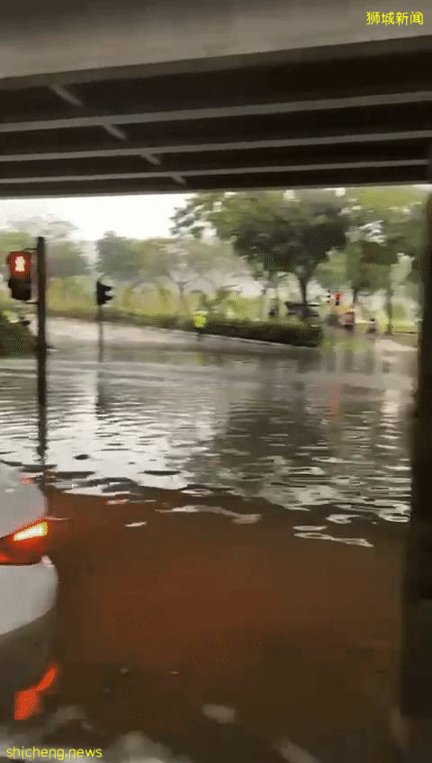 新加坡大暴雨：马路变河、草坡变瀑布！25人被困，1人送医