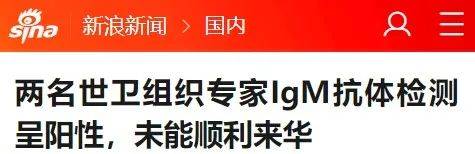 两名世卫专家飞武汉前在新加坡检测出抗体阳性，无法满足双阴性证明，将留在新加坡进行后续检测