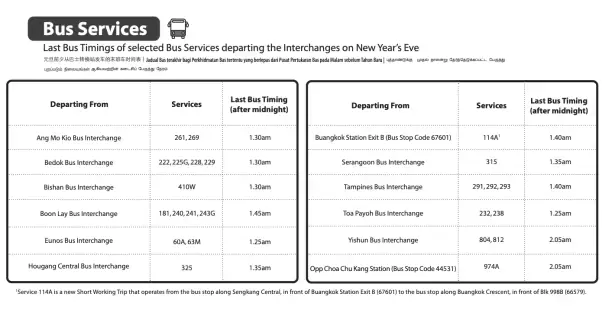 注意！跨年夜新加坡巴士+地铁延长服务时间，记得转发给亲友