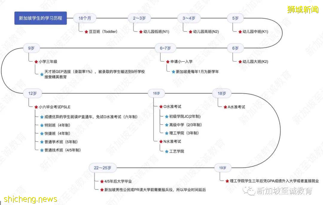 新加坡留学：一张图带您看懂新加坡孩子成长时间线