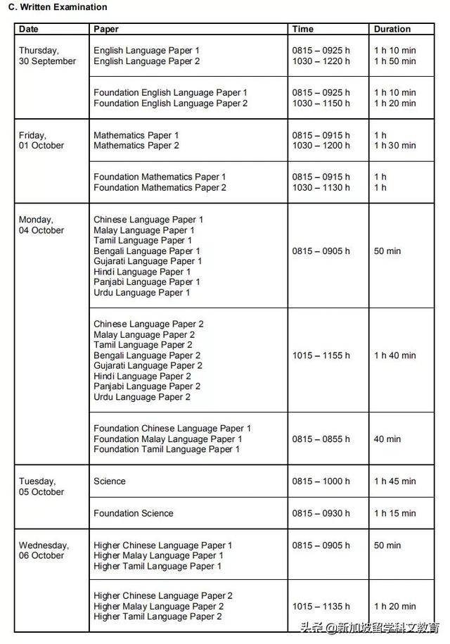 2021年新加坡小学离校考试时间公布，新政策将影响这些学生