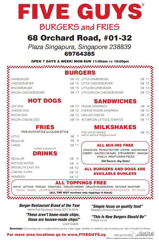 FIVE GUYS officially opens at Plaza Singapura