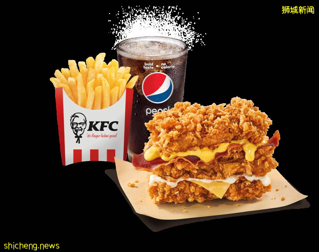 全島上市！KFC新品“Cheesy Zinger Triple Down”🍔三層炸雞漢堡、限賣10天