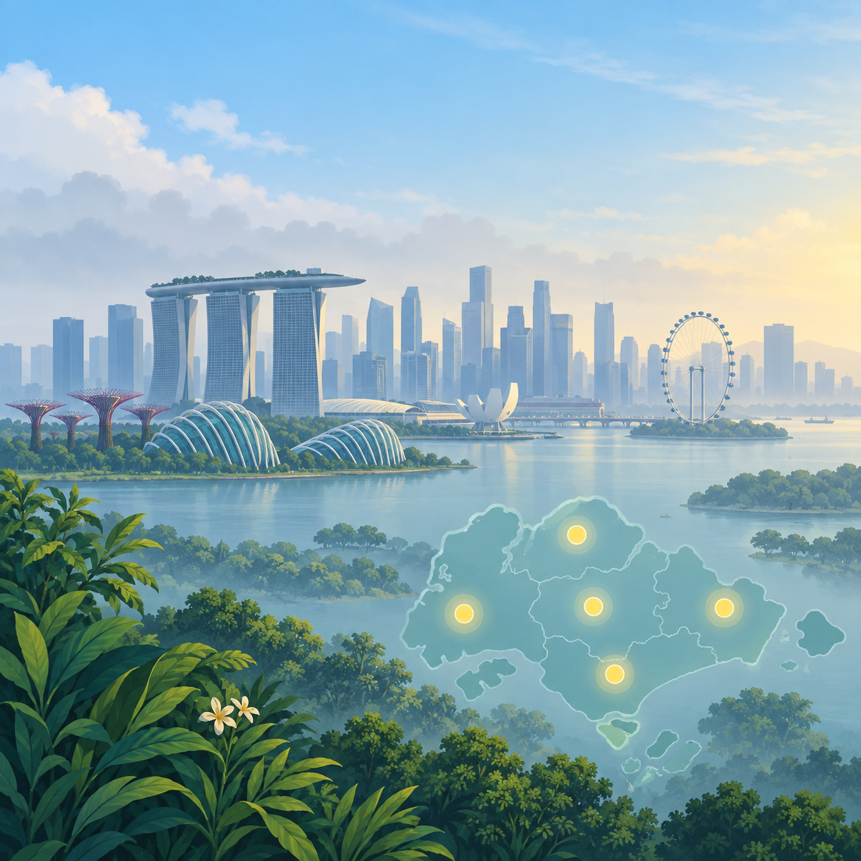 新加坡空气质量改善，五大区域PSI降至中等水平