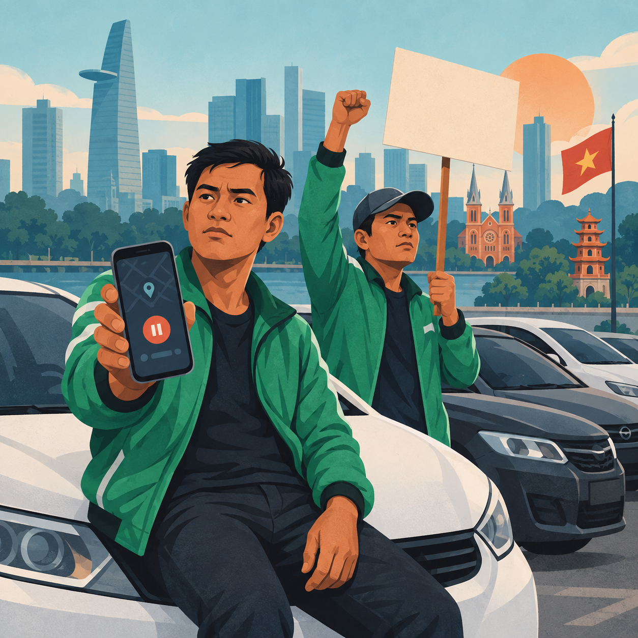 越南Grab司机抗议抽成过高 号召周末罢工