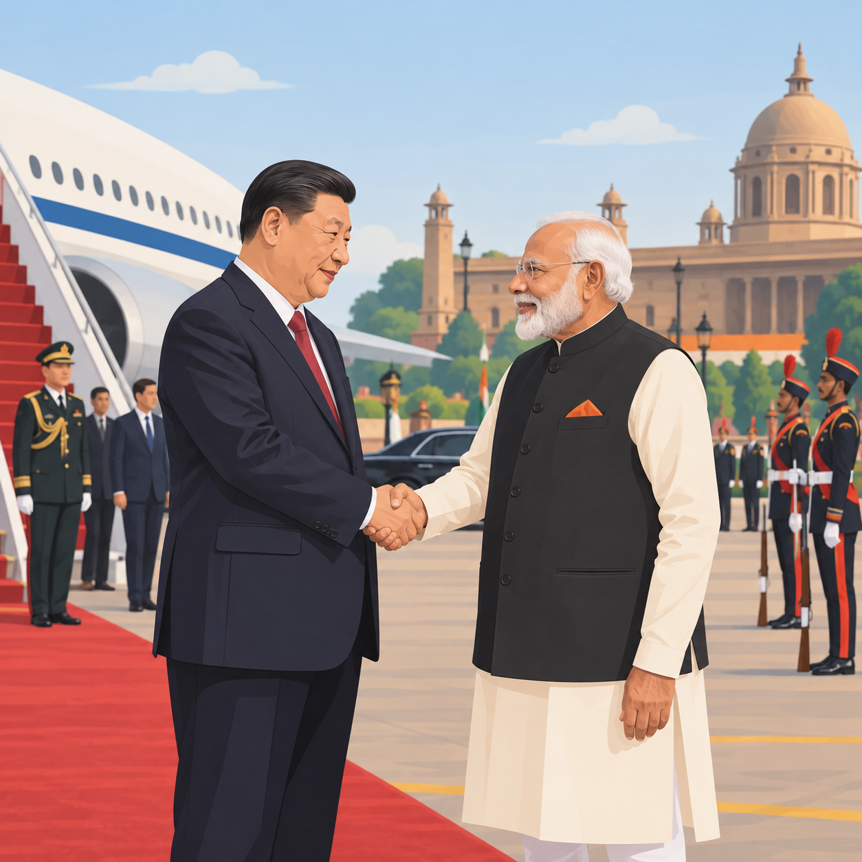 习近平抵达新德里 印度称预计晚些时候与莫迪会谈