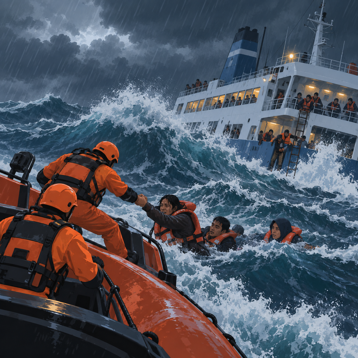 印尼爪哇岛外海渡轮遇险 一人死亡103人获救