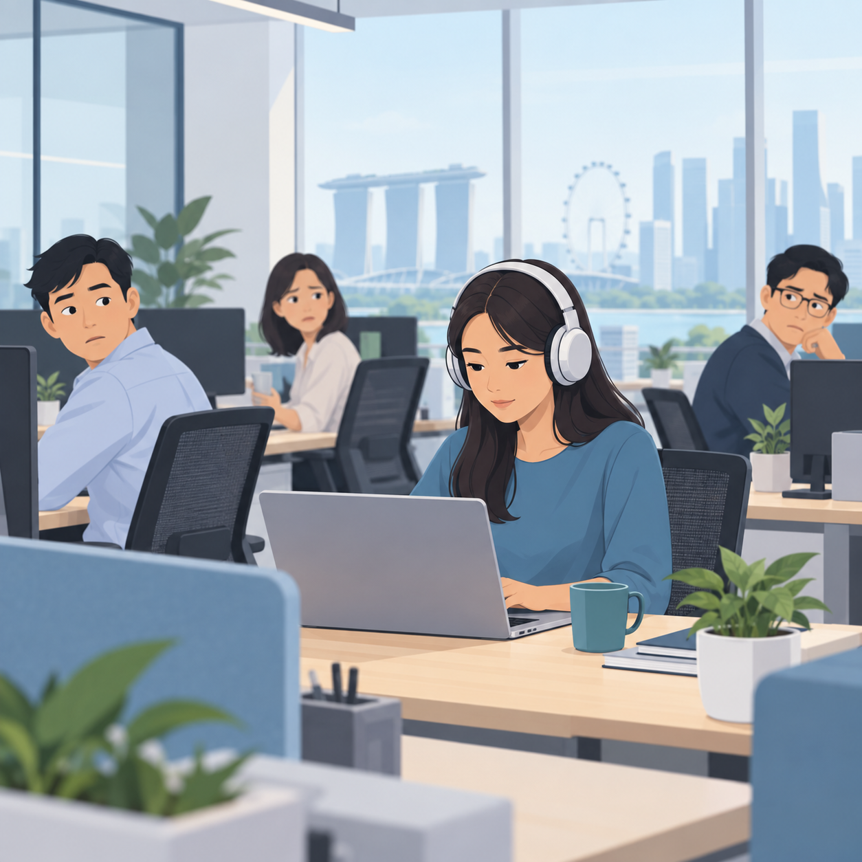 办公室戴耳机听音乐，可能传递不友好信号