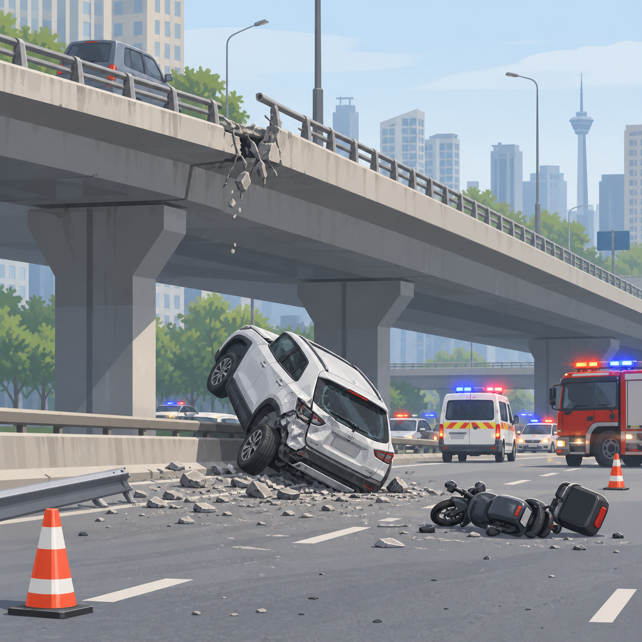 成都金丰高架桥越野车坠落事故致一人死亡