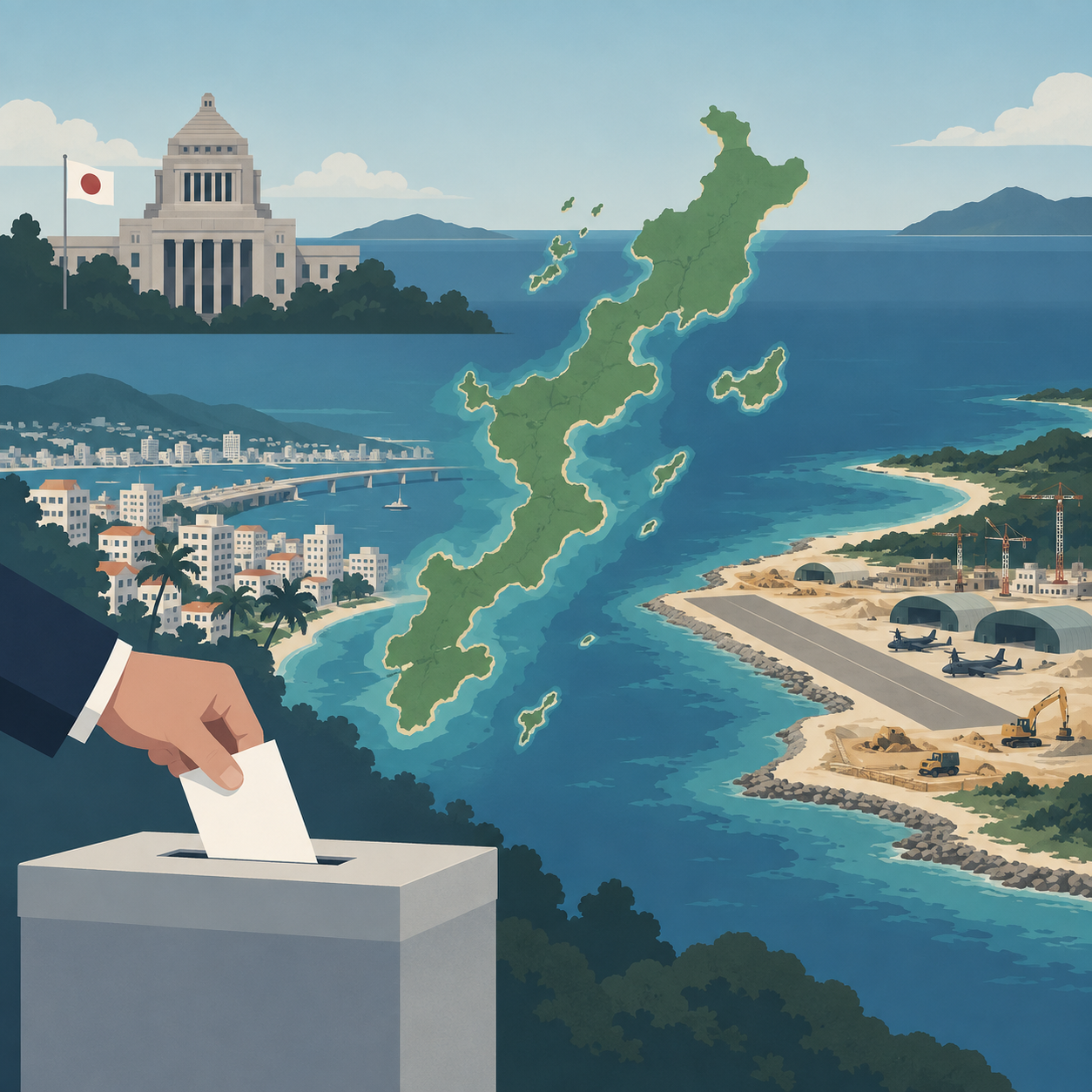 冲绳知事选举保守派胜出 基地扩建政策或推进