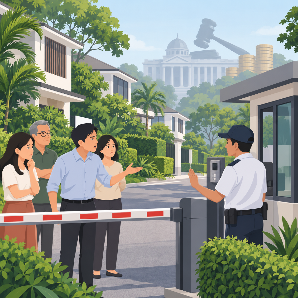 武吉知马有地住宅区居民要求拆除保安栏杆被驳回，并须支付8000新元诉讼费