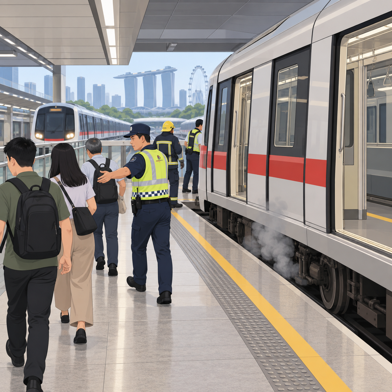 武吉甘巴地铁站列车冒烟　乘客疏散后服务恢复正常