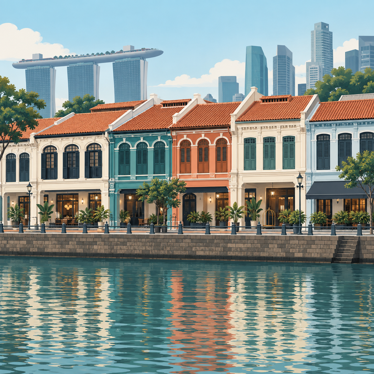 规划规则放宽后，Boat Quay一带出现多宗店屋改建酒店申请