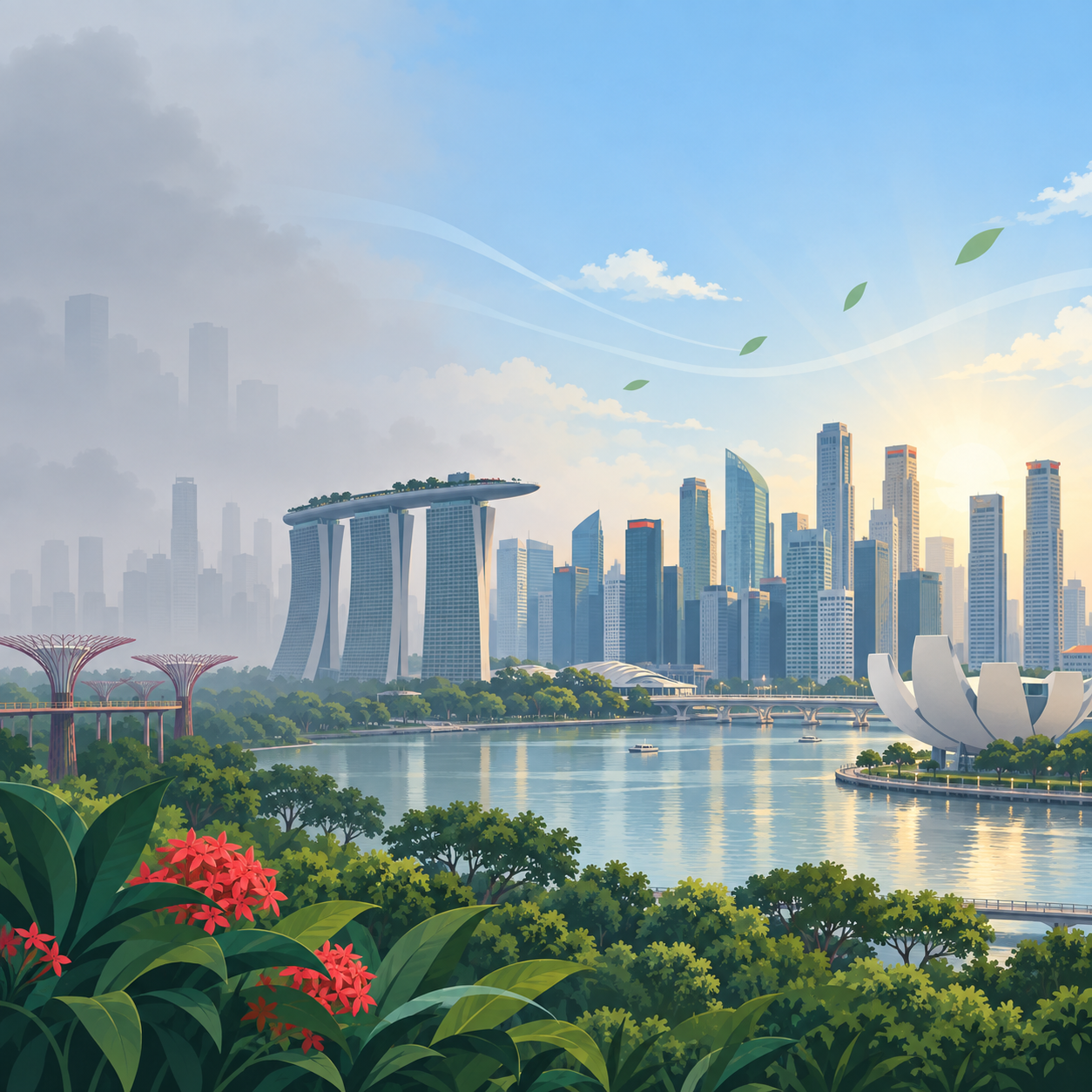 新加坡雾霾缓解：中部地区空气质量回到中等水平
