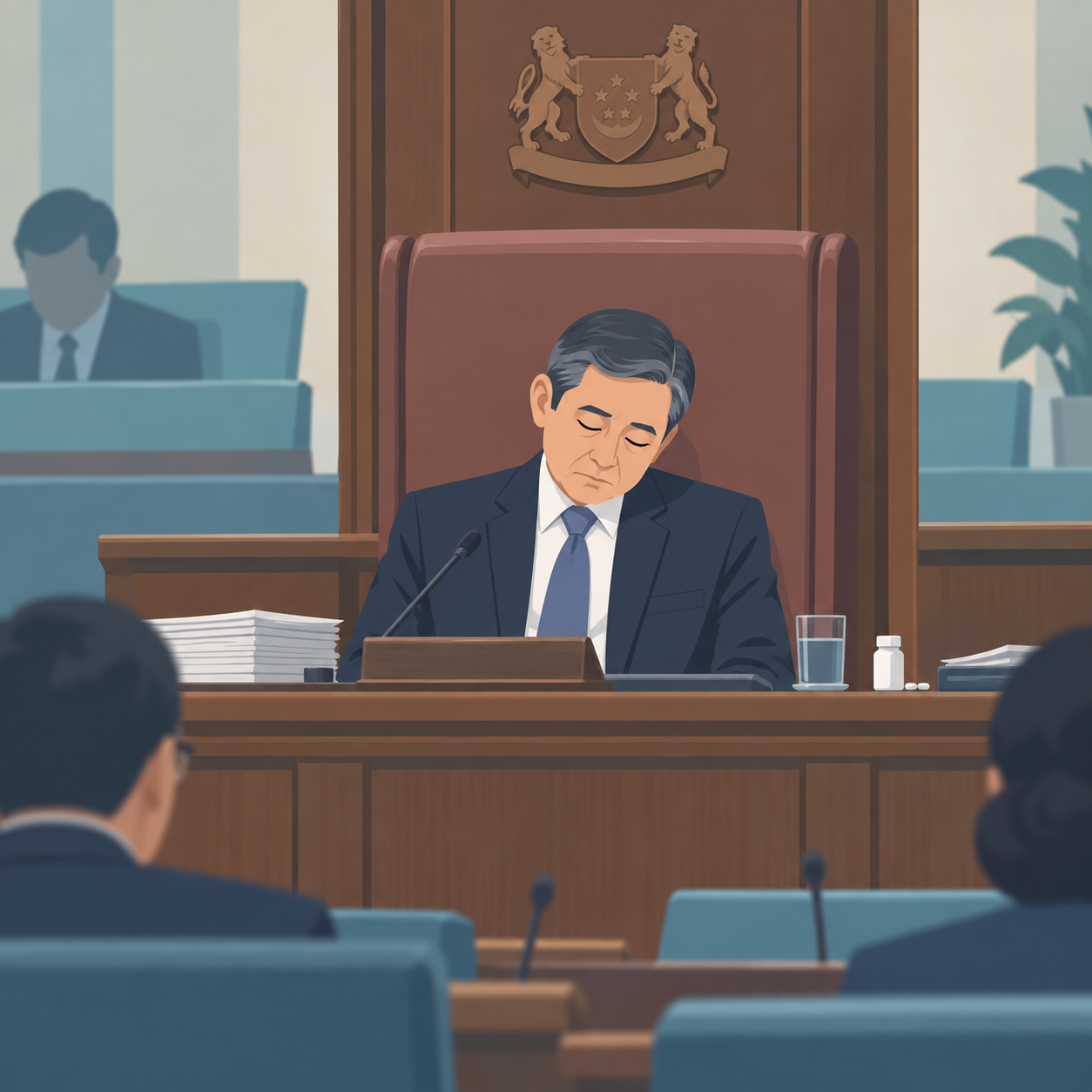 国会议长谢健平为议会开会期间打瞌睡道歉